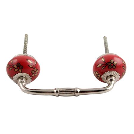 Golden Tiny Flower Ceramic Bridge Handle